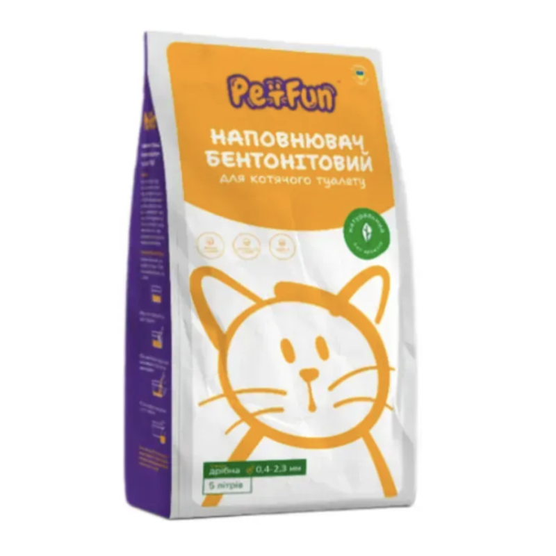 Pet Fun бентонітовий наповнювач для котячого туалету 5 л - без аромату Pet Fun бентонітовий наповнювач для котячого туалету 5 л - без аромату